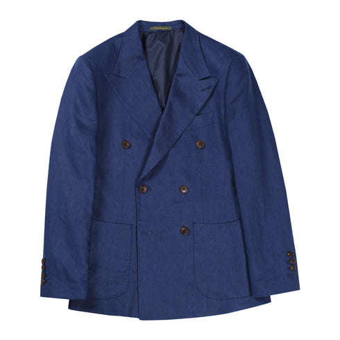 Blue Double-Breasted Linen Suit – Inspired by Classic Men’s Linen Suits Plus Size